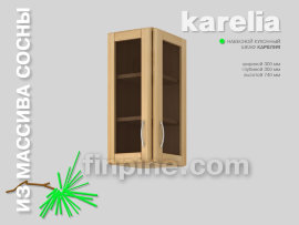 Кухонный шкаф навесной КАРЕЛИЯ-300-300 со стеклянными дверцами - karelia-kitchen-cupboard-300-300-740-2-doors-glass-slide-a.jpg