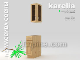 Кухонный шкаф навесной КАРЕЛИЯ-300-300 со стеклянными дверцами - karelia-kitchen-cupboard-300-300-740-2-doors-glass-slide-b.jpg