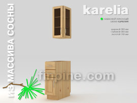 Кухонный шкаф навесной КАРЕЛИЯ-300-300 со стеклянными дверцами - karelia-kitchen-cupboard-300-300-740-2-doors-glass-slide-b.jpg