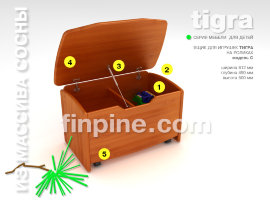 Ящик для игрушек ТИГРА (модель С) в тонированном исполнении - 