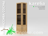 книжный шкаф для дома KARELIA-620 со стеклянными дверцами, боковая секция (глубиной 300 мм)