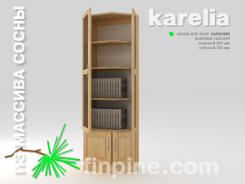 книжный шкаф для дома KARELIA-620 со стеклянными дверцами, боковая секция (глубиной 300 мм) - karelia-bookcase-glass-620-300-1930-slide-b.jpg