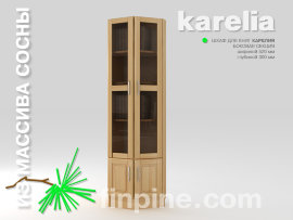книжный шкаф для дома KARELIA-520 со стеклянными дверцами, боковая секция (глубиной 300 мм) - karelia-bookcase-glass-520-300-1930-slide-a.jpg