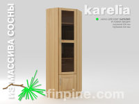 книжный шкаф для дома KARELIA со стеклянными дверцами, угловая секция