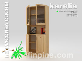 Книжный шкаф для дома KARELIA-800 с нишей и со стеклянными дверцами (глубиной 300 мм) - karelia-hovel-glass-800-300-1930-slide-b.jpg