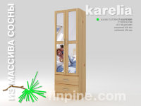 Шкаф платяной KARELIA-600 с зеркалом и с ящиками (глубиной 400 мм)