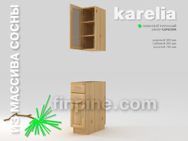Кухонный шкаф навесной КАРЕЛИЯ-300 со стеклянными дверцами - karelia-kitchen-cupboard-300-300-740-glass-slide-c.jpg