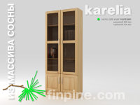 книжный шкаф для дома KARELIA-800 со стеклянными дверцами (глубиной 300 мм)